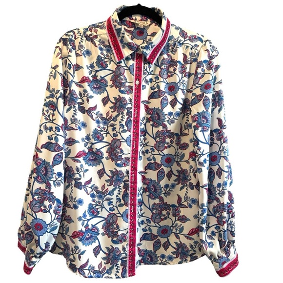 Nanette Lepore Tops - Nanette Lepore Floral Print Button Down Blouse – Size M